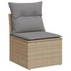vidaXL Salon de jardin avec coussins 13 pcs beige r&eacute;sine tress&eacute;e