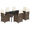 vidaXL Ensemble &agrave; manger de jardin et coussins 7 pcs marron rotin