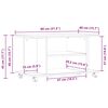 vidaXL Meuble TV avec roulettes vieux bois 80x40x45 cm bois ing&eacute;nierie