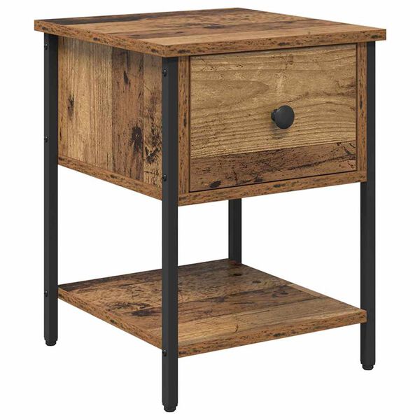 vidaXL Table de chevet Bois ancien 34 x 35,5 x 45 cm Bois d'ing&eacute;nierie