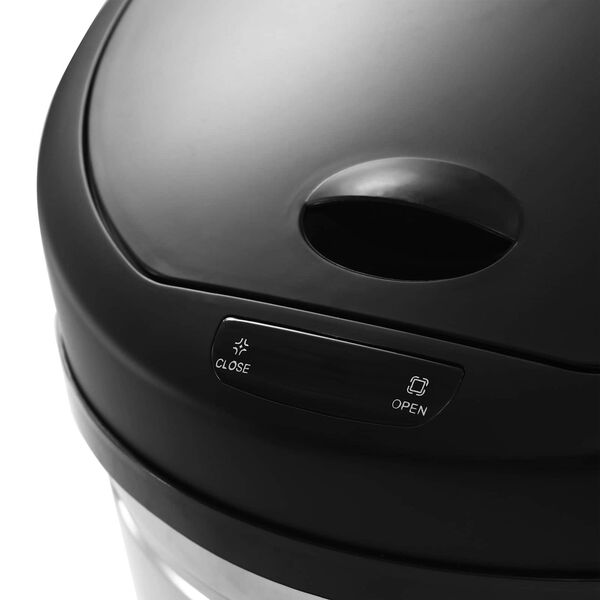 vidaXL Corbeilles &agrave; papier Noir Acier inoxydable