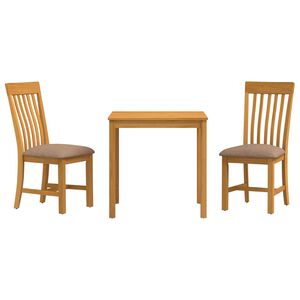 vidaXL Ensemble de salle &agrave; manger 3 pc Gris Bois de ch&ecirc;ne massif