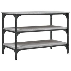 vidaXL Banc &agrave; chaussures sonoma gris 70x38,5x49 cm bois d'ing&eacute;nierie