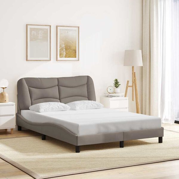 vidaXL Cadre de lit sans matelas Hvar taupe 120x200 cm tissu