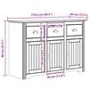 vidaXL Buffet BODO blanc 115,5x44x80 cm bois massif de pin