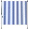 vidaXL Store roulant d'extérieur bleu et blanc 150x270 cm tissu acier