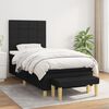 vidaXL Sommier &agrave; lattes de lit avec matelas Noir 100x200 cm Tissu