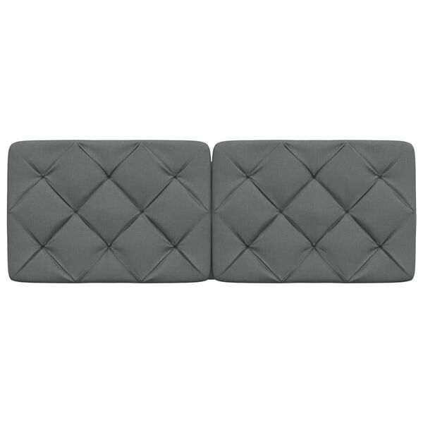 vidaXL Coussin de t&ecirc;te de lit gris fonc&eacute; 120 cm tissu