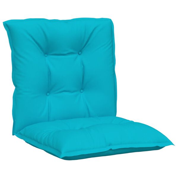 vidaXL Coussins de chaise de jardin &agrave; dossier bas lot de 4 turquoise