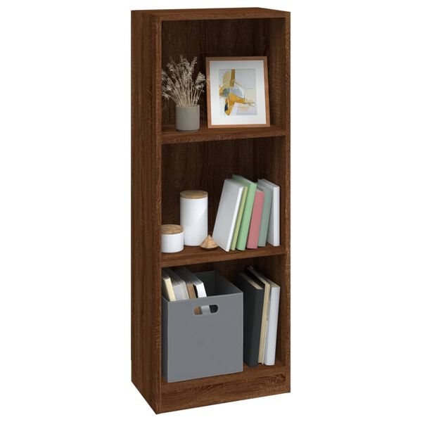 vidaXL Bibliothèque 3 niveaux Chêne marron 40x24x109cm Bois ingénierie