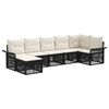 vidaXL Ensemble de canap&eacute; de jardin 7 pc 7 place Noir polyrotin