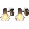 vidaXL Applique murale 2 pcs style industriel noir avec ampoule LED