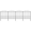 vidaXL Cl&ocirc;ture de jardin avec dessus en forme de lance 671x200 cm noir