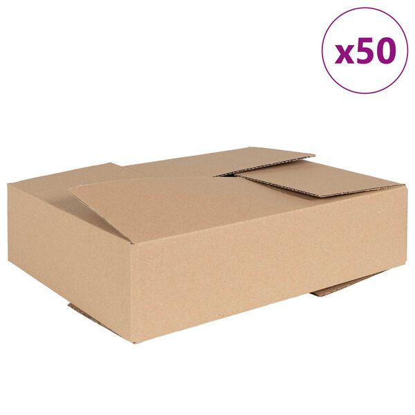vidaXL Bo&icirc;te Pliable 50 pcs Naturel 40 x 30 x 10 cm Carton