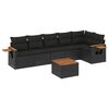 vidaXL Salon de jardin 7 pcs avec coussins noir r&eacute;sine tress&eacute;e
