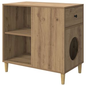 vidaXL Maison pour chat Ch&ecirc;ne artisanal 72 x 42,5 x 70 cm