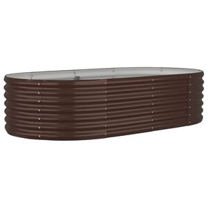 vidaXL Lit sur&eacute;lev&eacute; de jardin Acier galvanis&eacute; marron