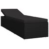 vidaXL Chaise longue avec coussin R&eacute;sine tress&eacute;e Noir