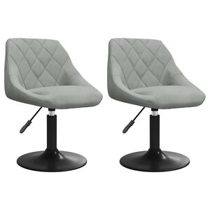 vidaXL Chaises pivotantes &agrave; manger lot de 2 Gris clair Velours