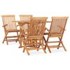 vidaXL Ensemble &agrave; manger d'ext&eacute;rieur pliable 5 pcs Bois solide de teck