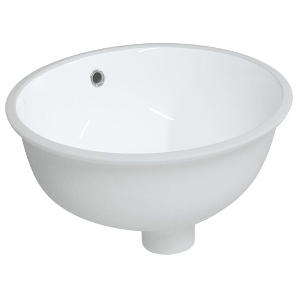 vidaXL &Eacute;vier de salle de bain blanc 38,5x33,5x19 cm ovale c&eacute;ramique