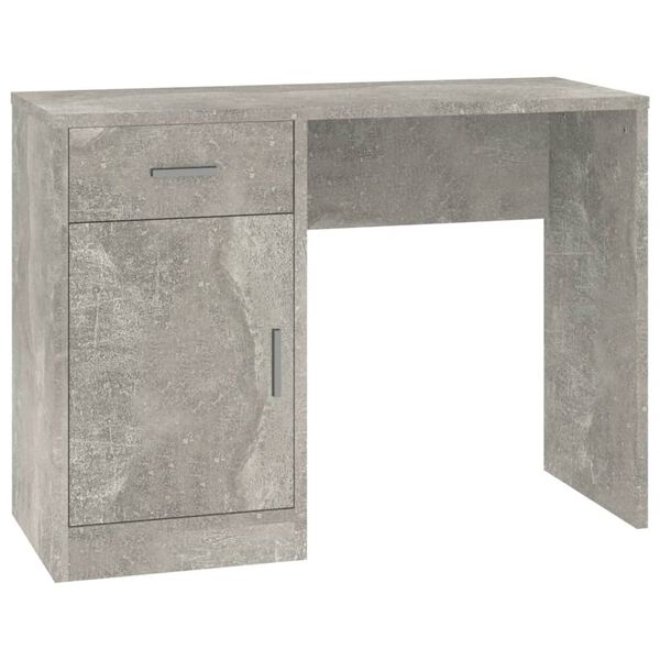vidaXL Bureau avec tiroir et armoire Gris b&eacute;ton 100x40x73 cm