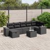 vidaXL Salon de jardin 8 pcs avec coussins noir r&eacute;sine tress&eacute;e