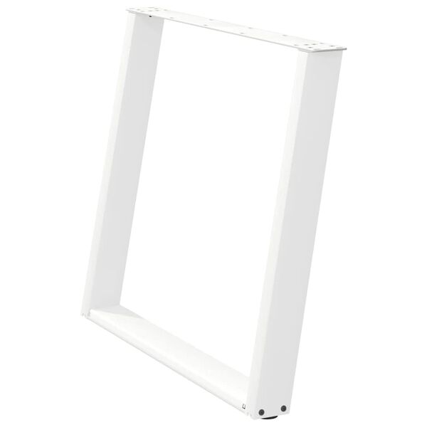 vidaXL Pieds de table à manger en U 2 pièces Blanc 100 x (72-73) cm Acier