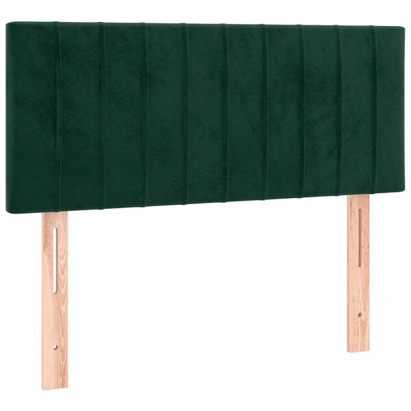 vidaXL T&ecirc;te de lit &agrave; LED Vert fonc&eacute; 100x5x78/88 cm Velours