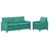 vidaXL Ensemble de Canap&eacute;s 2 pc Turquoise Velours