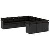 vidaXL Salon de jardin 11 pcs avec coussins noir r&eacute;sine tress&eacute;e
