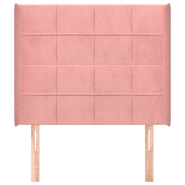 vidaXL T&ecirc;te de lit avec oreilles Rose 83x16x118/128 cm Velours