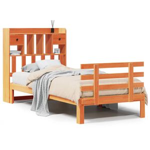 vidaXL Lit biblioth&egrave;que sans matelas cire marron 75x190 cm pin massif