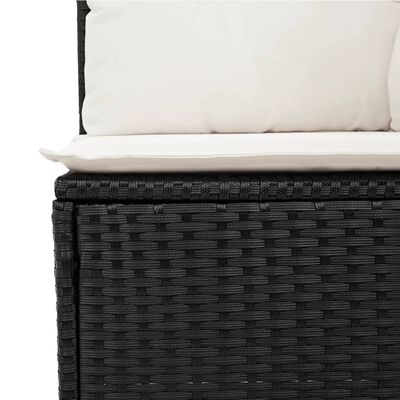 vidaXL Salon de jardin avec coussins 14 pcs noir résine tressée