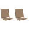 vidaXL Coussins de si&egrave;ge et de dos Polyester Taupe 47 x 45 x 2 cm