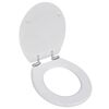 vidaXL Si&egrave;ge de toilette MDF Couvercle &agrave; fermeture en douceur Blanc
