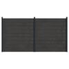 vidaXL Ensemble de Cl&ocirc;ture 2 pc 353 x 186 cm WPC et Aluminium Noir