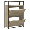 vidaXL Armoire &agrave; chaussures ch&ecirc;ne sonoma 75x34x112cm bois d'ing&eacute;nierie