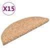 vidaXL Tapis d'escalier 15 pi&egrave;ces 56 x 17 x 3 cm Dor&eacute; Demi-rond