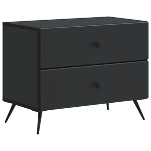 vidaXL Cabinet de chevet Noir 62 x 34,5 x 47,5 cm Bois d'ing&eacute;nierie