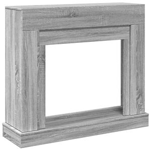 VidaXL Cadre de chemin&eacute;e sonoma gris 100x30x87,5 cm bois d'ing&eacute;nierie