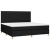vidaXL Sommier &agrave; lattes de lit et matelas et LED Noir 200x200 cm Tissu