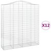 vidaXL Paniers &agrave; gabions arqu&eacute;s 12 pcs 200x50x220/240 cm Fer galvanis&eacute;