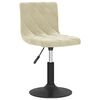 vidaXL Chaise pivotante de salle &agrave; manger Cr&egrave;me Velours