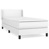 vidaXL Sommier &agrave; lattes de lit avec matelas Blanc 90x190 cm Similicuir