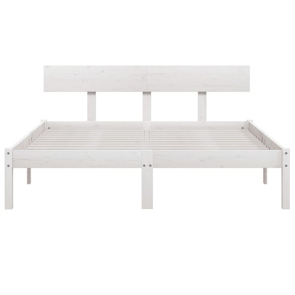 vidaXL Cadre de lit sans matelas blanc bois massif 160x200 cm