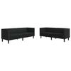 vidaXL Canap&eacute; de salon 2 pcs Noir 194 x 74,5 x 70,5 cm Simili cuir