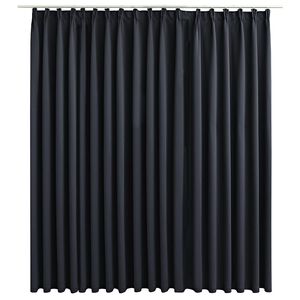 vidaXL Rideau occultant avec crochets Noir 290x245 cm