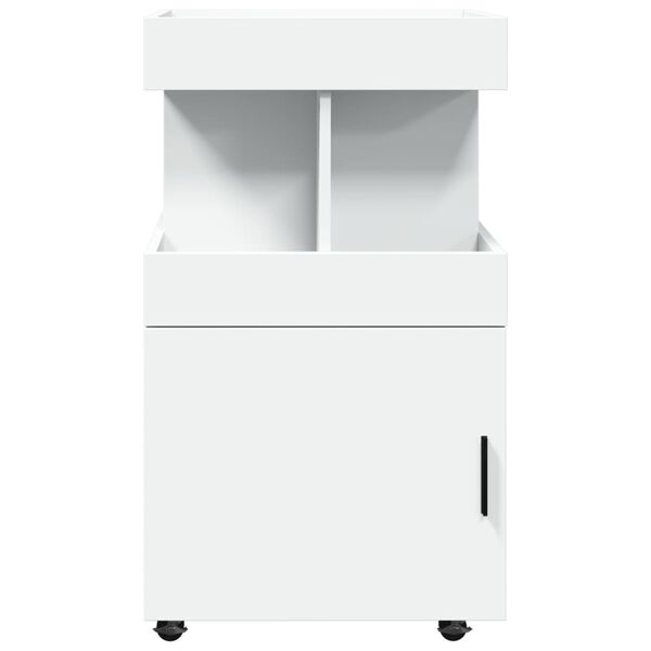 vidaXL Chariot de bar blanc 50x41x89 cm bois d'ing&eacute;nierie