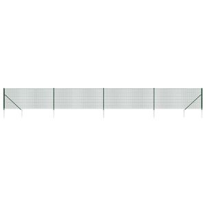 vidaXL Cl&ocirc;ture en treillis m&eacute;tallique et piquet d'ancrage vert 0,8x10m